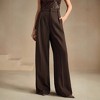Women's Trousers Trousers - Elegant Business Casual Pants, High-Waisted Fluid Drape Trousers - 4 of 4
