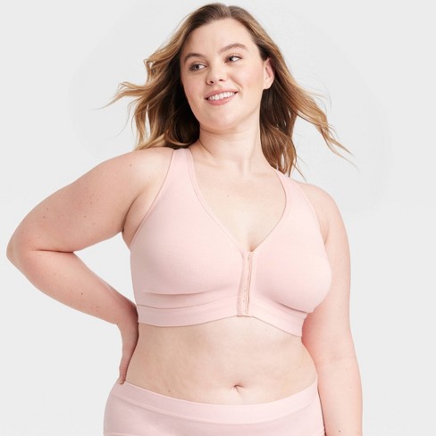 Women's Front-Close Wirefree Bra - Auden™ Pink 46D