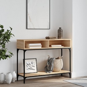 Clihome Modern Sonoma Oak Console Table, Versatile with Drawer and Shelf Entryway Table - 1 of 4