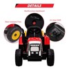 12V Kids Battery Powered Electric Tractor with Trailer, Toddler Ride On Car, RC, 7-LED Headlights/ 2+1 Gear Shif, for Kids - 3 of 4
