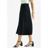 Jessica London Women's Plus Size Faux Wrap Midi Skirt - 3X, Black - 4 of 4