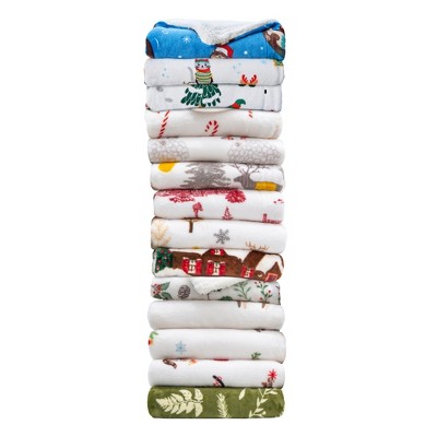 Corgi and Cat Christmas Sherpa Fleece Throw Blanket 50" x 60"