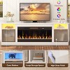 Bestier 70'' Electric Fireplace TV Stand, High Gloss Entertainment Center for TVs up to 80 inch with LED Lights & Storage Cabinets - 2 of 4
