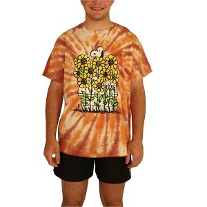 Junk Food Mens Snoopy Flowers Graphic T-Shirt - 1 of 4