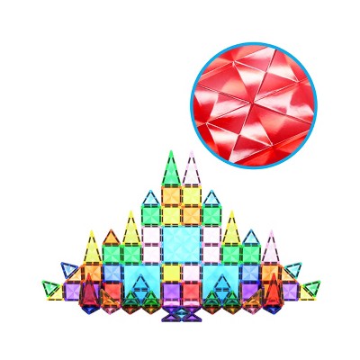 PICASSO-TILES 100pcs Mini Magnetic Tiles, Diamond Building Blocks, Toy for Kids