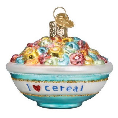 Old World Christmas 2.5 Inch Bowl Of Cereal Tree Ornament , Ornament Breakfast (1PC)