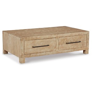 Belenburg Coffee Table Brown/Beige - Signature Design by Ashley: Large, Rectangular, with 4 Drawers - 1 of 4