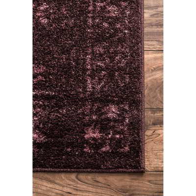 Elegant Vintage Burgundy Synthetic 7'6" x 9'6" Area Rug