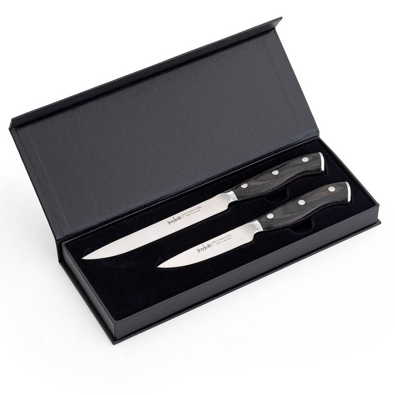 JoyJolt 2pc Kitchen Knife Set. 5.5” Utility Knife and 3.5” Paring Knife. High Carbon, x50 German Steel Tomato Knife, 3 of 8