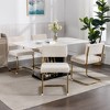 Modern Dining Chairs Set Of 2 Hair Chairs With Backrest Metal Base Channel Tufting Accent Chairs For Restaurants Living Rooms Kitchen Counter Offices - 3 of 4