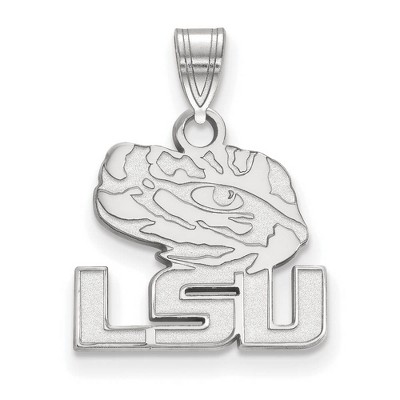 Black Bow Jewelry 14k White Gold Louisiana State Fighting Tigers NCAA Small Pendant