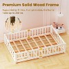 DoCred Toddler Floor Bed for Kids, Wood Floor Bed w/Slats & Fence for Girls and Boys, Montessori Bed Frame - 3 of 4