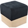 Meridian Furniture,Havre Velour Fur Fabric Ottoman/Stool - 4 of 4