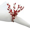 Saro Lifestyle Holly Jolly Beaded Napkin Ring (Set of 4), Red - 3 of 4