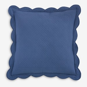 BrylaneHome 100% Cotton Florence Euro Sham - Euro, Smoky Blue - 1 of 1