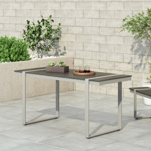 NicBex Dining Table 62.75" Modern Rectangle Dining Table with Metal Frame for Kitchen,Patio, Dining Room - 1 of 4