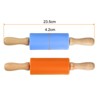 Unique Bargains Silicone Smooth Non-Stick Wooden Handle Kitchen Rolling Pin 2 Pcs - 2 of 4