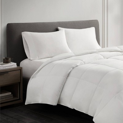 Twin White Cotton Sateen Down Alternative Bedspread