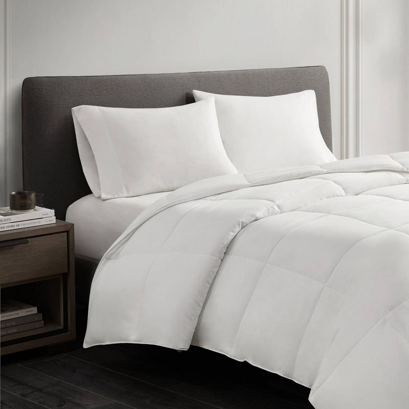 Cotton Sateen Down Alternative Comforter Level 1 Warm 3M Thinsulate Year Round Warmth (Twin) White, 5 of 12