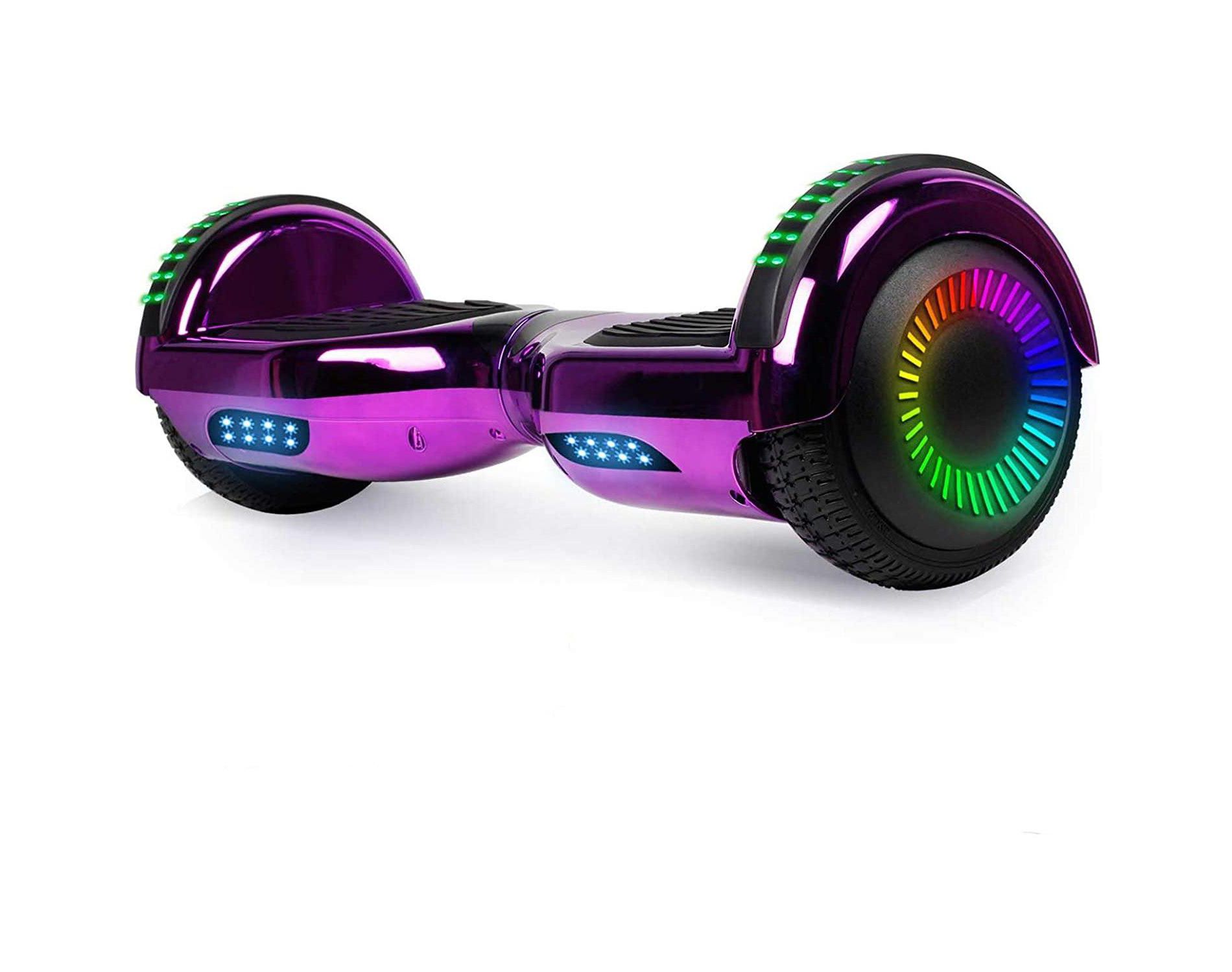 GlareWheel M3 Hoverboard LED Light Bluetooth Chrome Purple