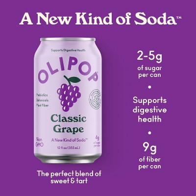 OLIPOP Classic Grape Prebiotic Soda - 12 fl oz_6