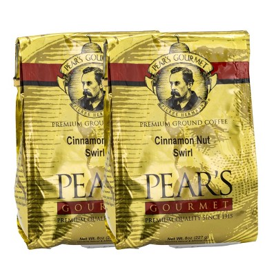 Pear's 8 oz Cinnamon Nut Swirl Ground Coffee - Pack of 2 - Brenmar