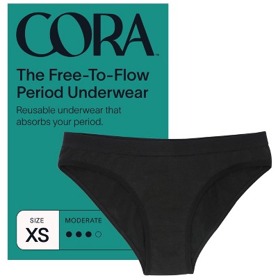 Cora Reusable Period Underwear - Bikini Style - Black - XS