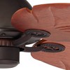 60" Casa Vieja Oak Creek Tropical Coastal Indoor Outdoor Ceiling Fan Oil Rubbed Bronze Walnut Wood Leaves Damp Rated for Patio Exterior House Home - 3 of 4