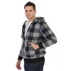 Gioberti Men's Checkered Flannel Hoodie Jacket with Faux Shearling Lining - 3 of 4