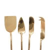 Soren 4-Piece Sleek Forged Brass Charcuterie Cheese, Pie Desert Serving Spatula & Knives Gift Box Set - 4 of 4