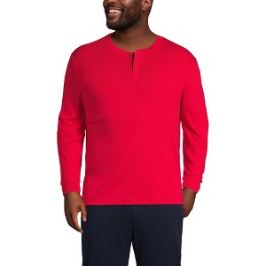 Lands' End Men's Knit Rib Pajama Henley - 1 of 4