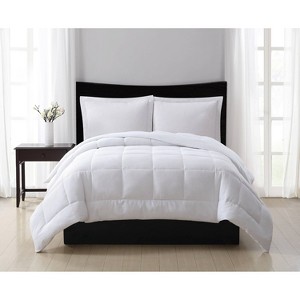 London Fog King Reversible Embossed Dot Seersucker Down Alternative Comforter: Hypoallergenic, Microfiber, Machine Washable - 1 of 4