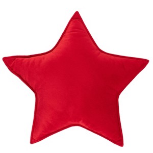 Christmas Magic 18"x18" Star Shaped Throw Pillow Red - 1 of 3
