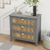 GDFStudio Theron Farmhouse Cabinet with Rattan Drawers - 2 of 4