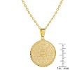 Steeltime Ladies stainless steel english prayer round pendant with 18'' ball chain. Color Options: Silver, Gold, Rose Gold - 3 of 3