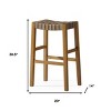 HomeRoots 31" Stone and Natural Faux Leather and Solid Wood Backless Bar Height Bar Chair - 3 of 4