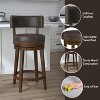 26" Lawton Swivel Counter Height Barstool Walnut - Hillsdale Furniture - 4 of 4