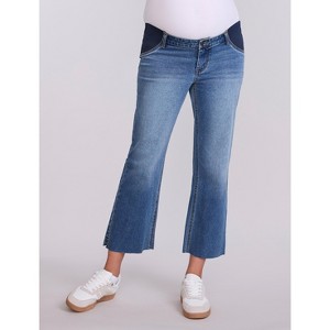 Women's Under the Belly Wide Leg Crop Jeans | Motherhood Maternity - 1 of 4