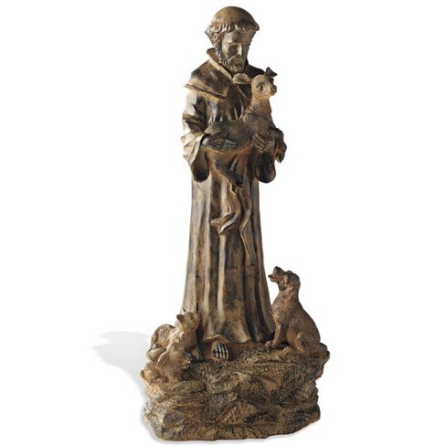 Wind Weather Hand Finished Woodlike, St Francis Statue Garden