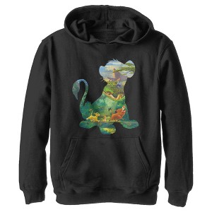 Boy's Lion King Simba Silhouette Pride Rock Pull Over Hoodie - 1 of 3