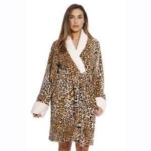 Just Love Womens Plush Printed Plaid Robe | Ladies Bathrobe - 1 of 2