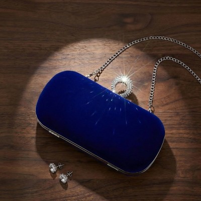 Сумки INSPIRE CHIC U Shaped Evening Bag for Women Rhinestone Clutch Purse with Removable Chain Black 7.5*1.9*4.3 inches — фото 2