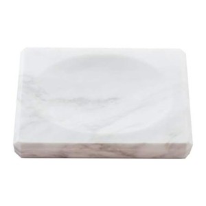 Aoibox White Marble Soap Dish Tray with Central Groove, Elegant Soap Holder for Bathroom Sink, Kitchen Countertop, Bedroom Vanity - 1 of 4