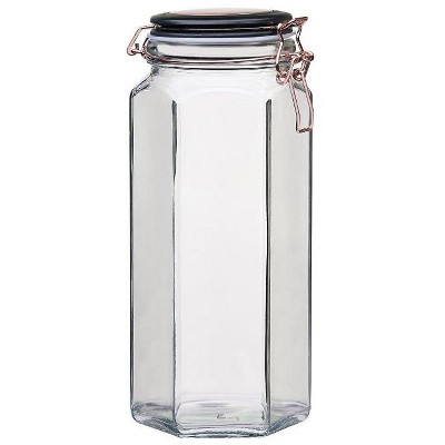 Amici Home Adler Collection Food Safe Hermetic Preserving Glass Canister With Lid & Clippers