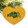 North Dakota State Bison Logo Secondary Heart Love Wood Christmas Tree Holiday Ornament - 2 of 3
