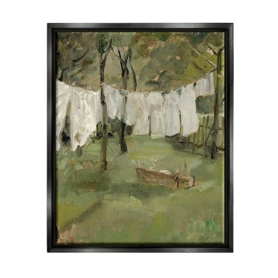 Stupell Industries Classic Clothesline Yard SceneFloater Canvas Wall Art