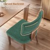 Dining Chairs Set of 4, Linen Mid Century Modern Dining Chairs with Curved Backrestand Wood Legs, Upholstered Dining RoomChairs - 4 of 4