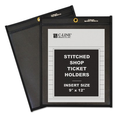 9 x 12 25/BX 75 C-LINE PRODUCTS INC. C-Line 46912 Shop Ticket Holders Stitched Both Sides Clear 75