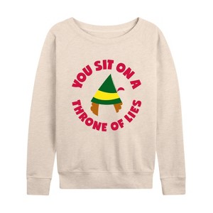 Women's - ELF - Christmas Family Set Throne Of Lies Lightweight French Terry Wide Neck Long Sleeve Shirt - 1 of 4