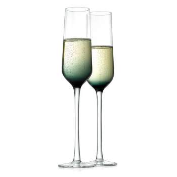 NutriChef 2 Pcs. of Crystal Champagne Flutes - Ultra Clear, Elegant Champagne Glasses, Hand Blown
